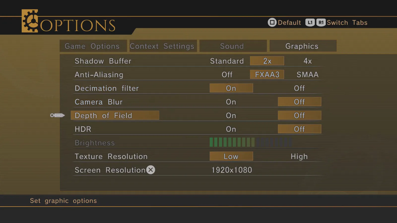Steam Enhanced Remaster graphics tab with HDR and decimation filter rows visible